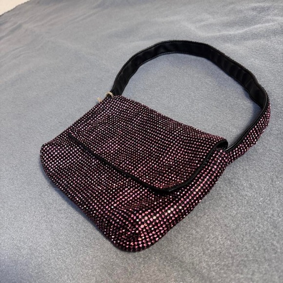 Expressions Nyc Handbags - Pink Rhinestone Shoulder Bag NWT Y2K McBling Glam 2000s Expressions NYC